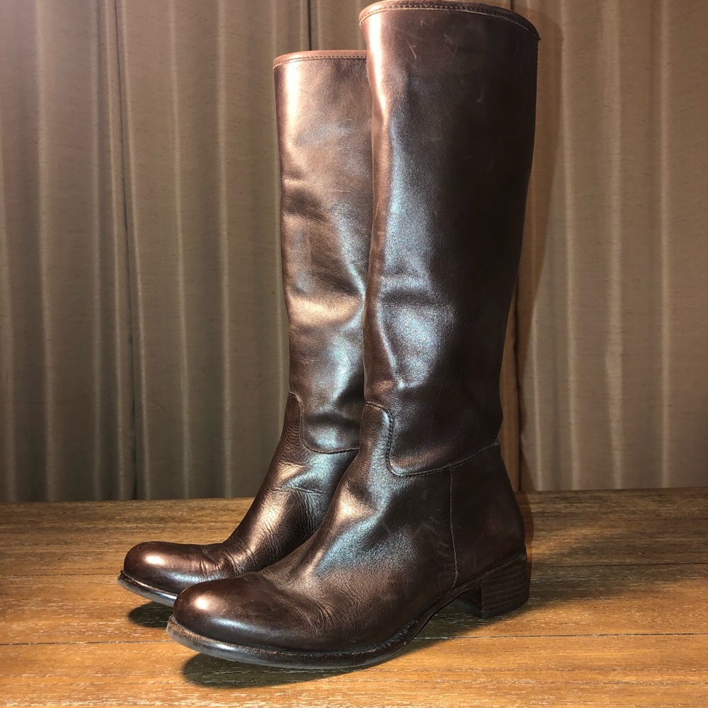 SOLD Banana Republic brown leather knee high riding boots ladies 7.5 - Picture 9 of 10